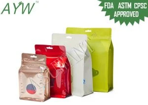 Glossy / Matte Reclosable Flat Spodní plastové sáčky s průhledným oknem čajového hrnce