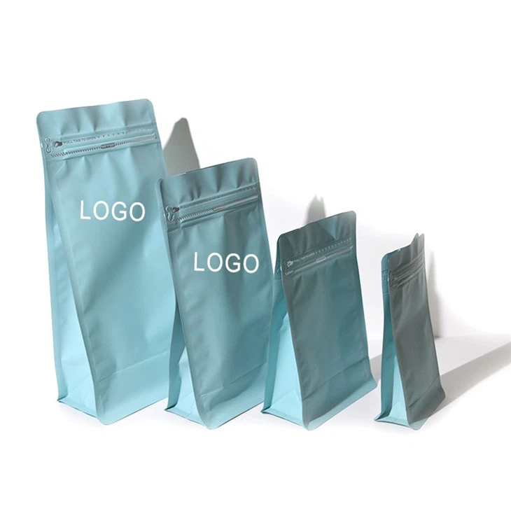 Custom 1/4 Pb 1/2 Pb 1 Pb Food Grade Coffee Bag Flat Bottom Pouch With Valve